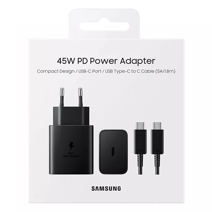 شارژر سامسونگ 45w Adapter USB-C باکابل دوسر تایپ سی (BUFF)